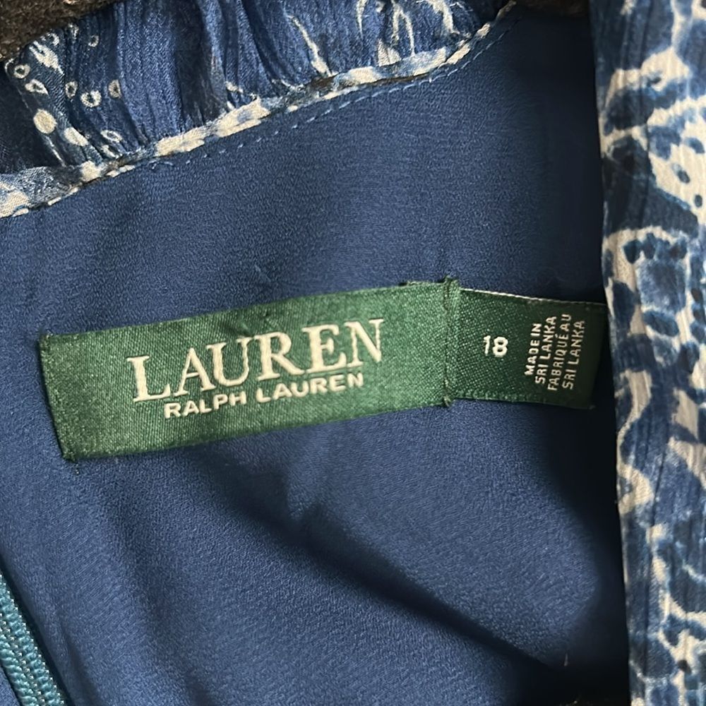 Plus size women’s Lauren Ralph Lauren Adnan Floral Maxi Dress Blue 18 tiered - Picture 13 of 14
